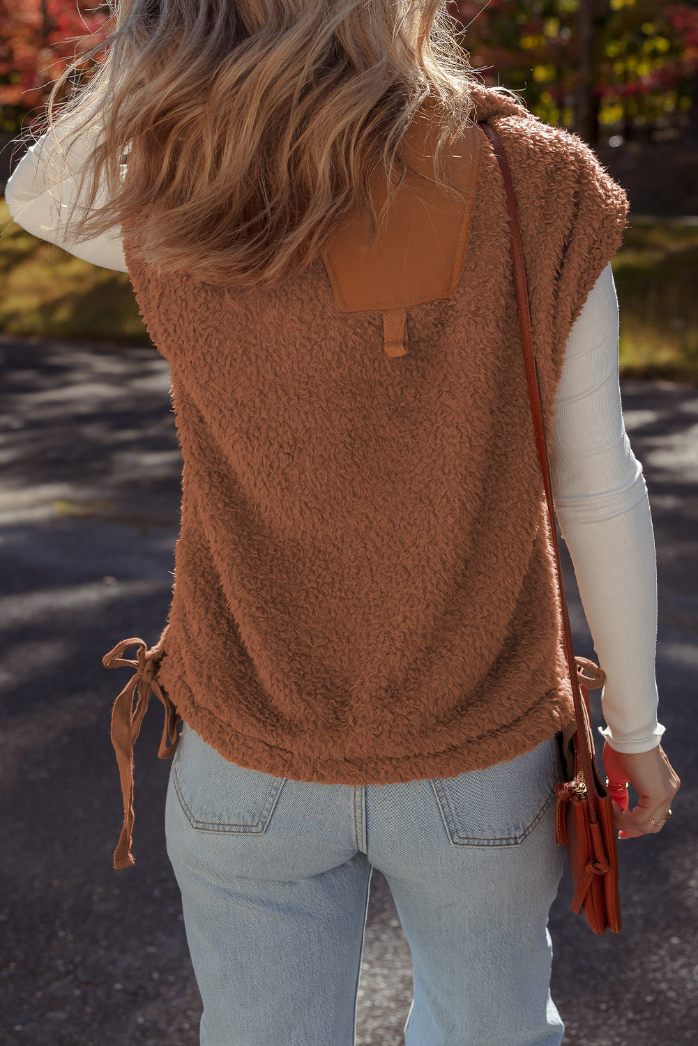 Evelyn Knot Side Plush Vest-1