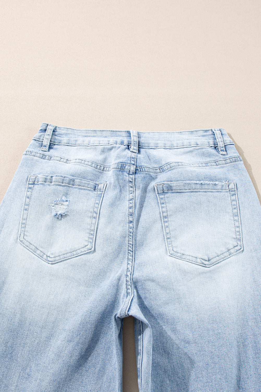 Saige Wash Distressed Straight Jeans-2