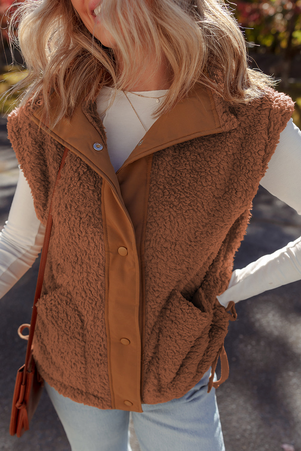 Evelyn Knot Side Plush Vest-4