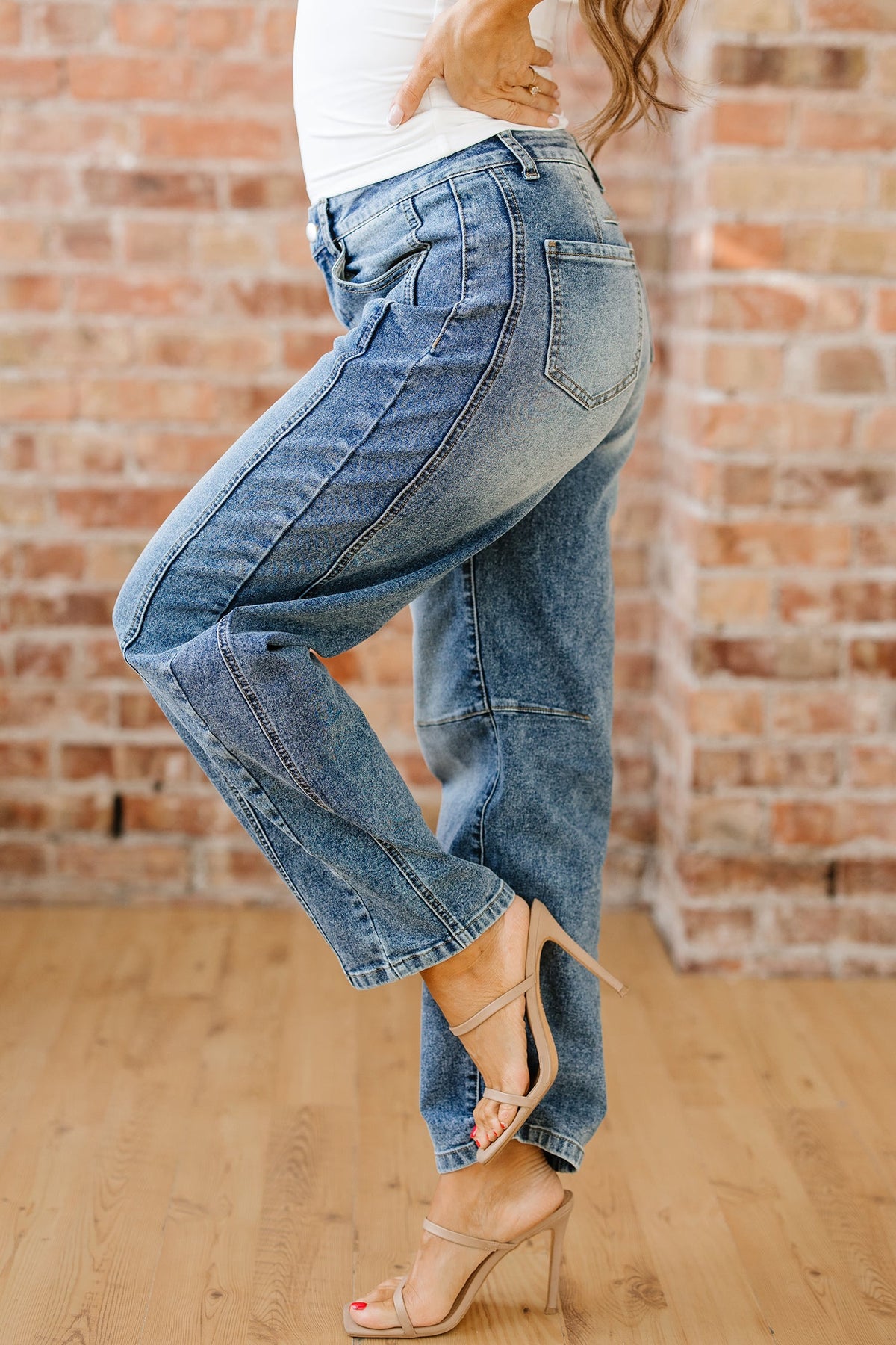 Milena Seam Detail Shift Jeans-2