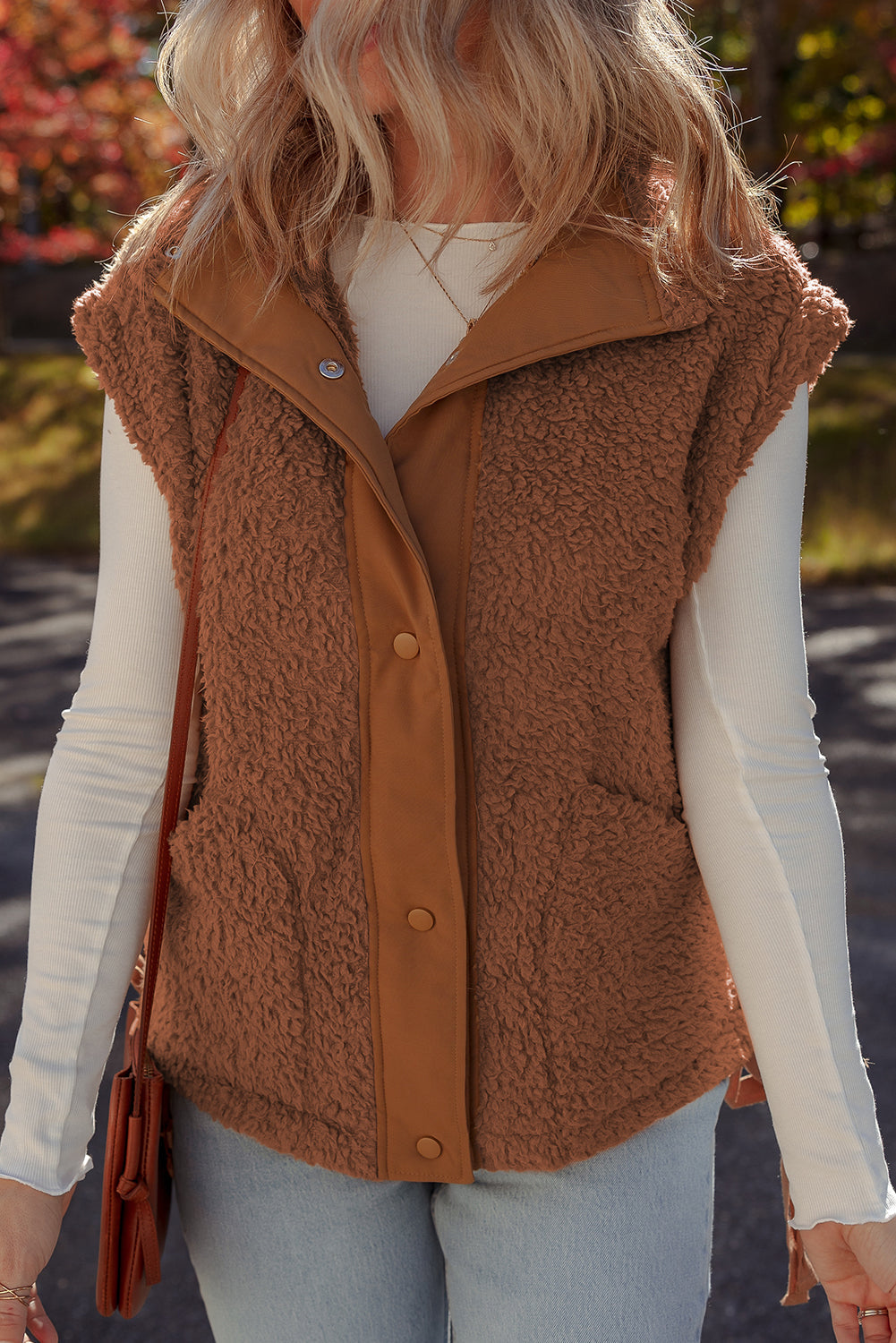 Evelyn Knot Side Plush Vest-2