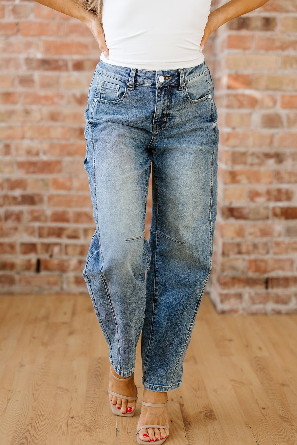 Milena Seam Detail Shift Jeans-4