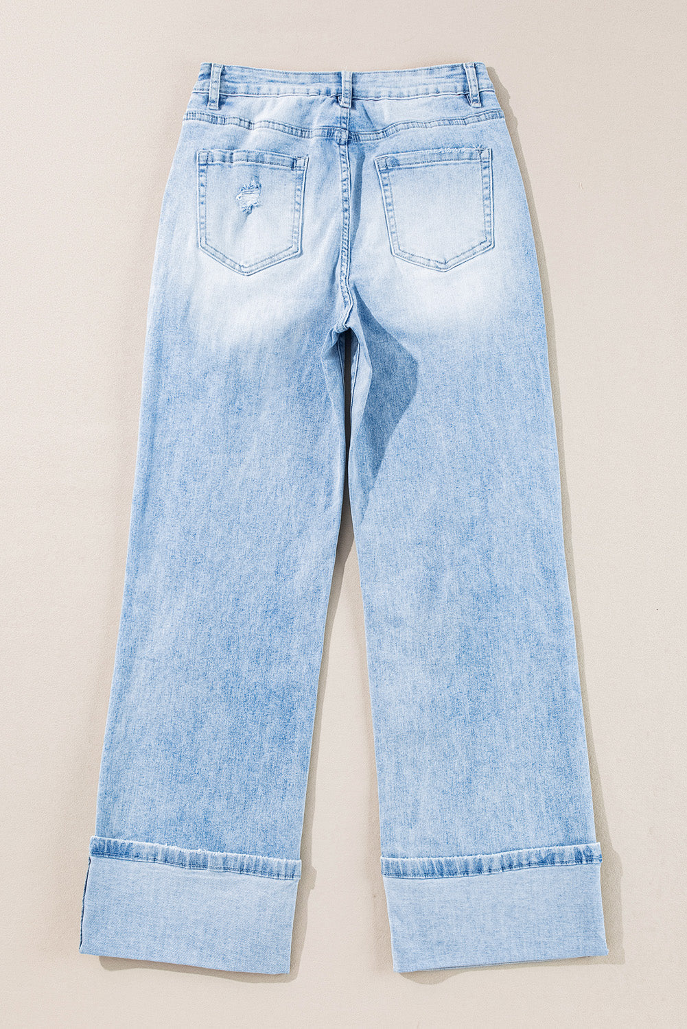 Saige Wash Distressed Straight Jeans-1