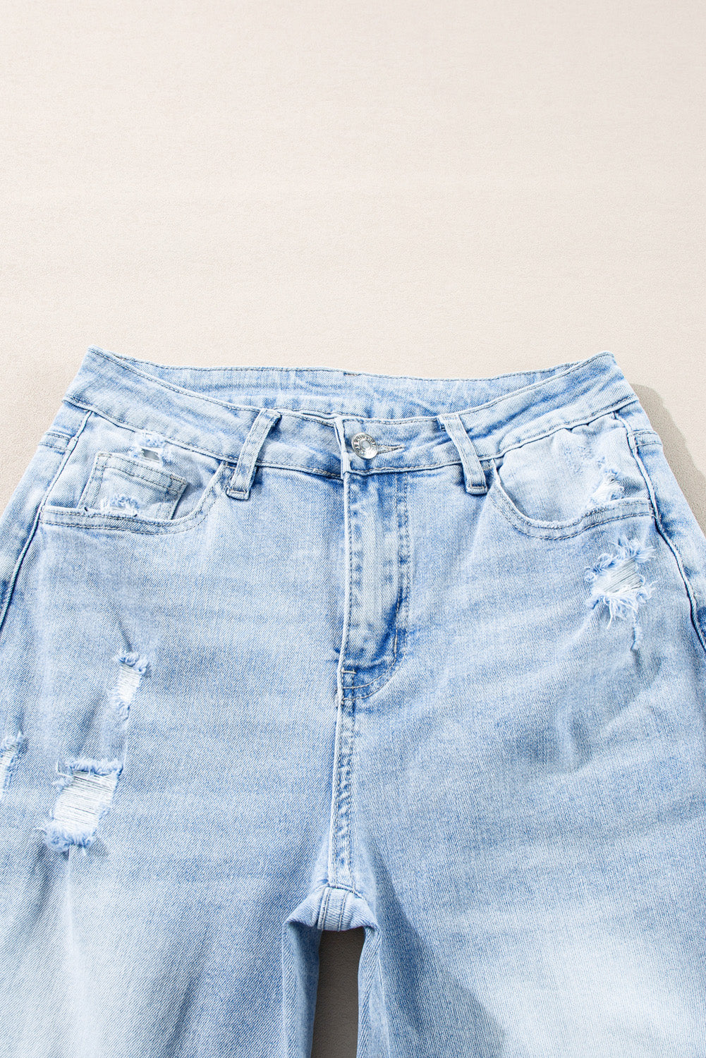 Saige Wash Distressed Straight Jeans-3